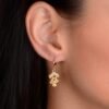 Brinco Dourado de Argolinha Filha Menina Pedras Zircônia - Imagem 2